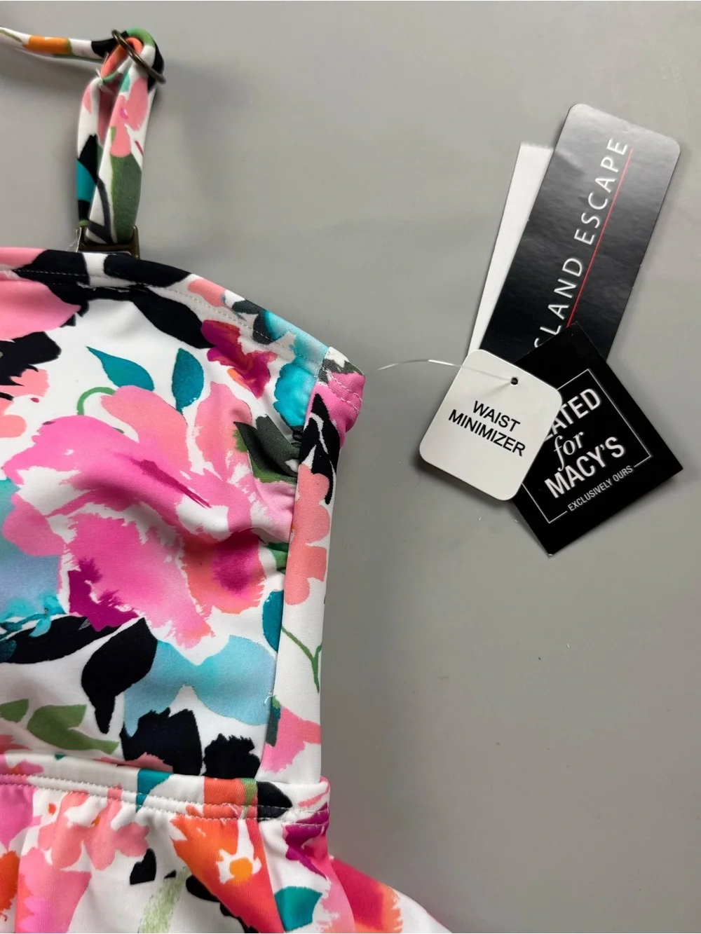 Island Escape Honey Bloom Floral Tiered Ruffle Tankini Swim Bathing Suit Top 12